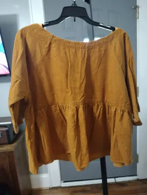 Anthropologie Maeve Maria Mustard Corduroy Top thumbnail 5