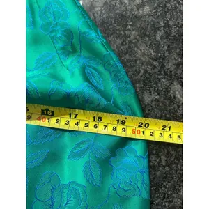 Vintage 1950's Original blue green brocade form fitted long gown Costume Theater thumbnail 10