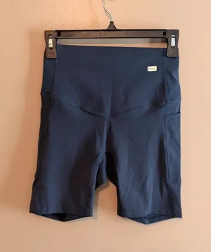 Halara Small Womens High-Waisted Navy biker Shorts With Side Pockets - Size S thumbnail 1