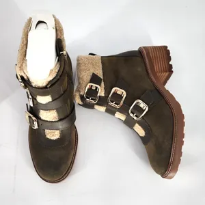 Vince Camuto Klerica Olive Green Suede Shearling Boots Women’s 7M NIB thumbnail 6