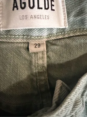 Agolde Cooper Organic Cotton High Rise Utility Cargo Sage Green Pants 29 thumbnail 7