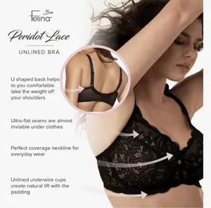 Felina Like New 36DD 115073 Peridot Unlined Lace Mesh T Shirt Bra Women’s Nude Beige thumbnail 7