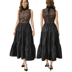 Vintage Lillie Rubin Evening Gown XS-S Black Lace Taffeta‎ Romantic Victorian thumbnail 2