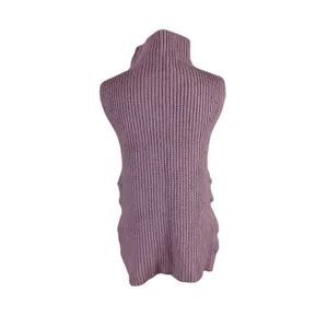 Wilfred Women's M Dusty Rose 100 Wool Sleeveless Turtleneck Sweater Side Slit thumbnail 3