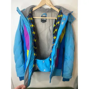 Rare vintage The North Face Jitterbug down jacket in bold blue, pink and yellow thumbnail 7