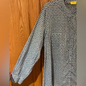 Roberta Roller Rabbit‎ Gold Button Down Geometric Print Shirt Tunic Size Large thumbnail 8