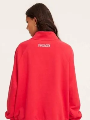 Parke red mockneck sweatshirt thumbnail 2