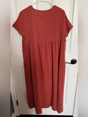 NATURAL LIFE Avery Rust Button-Front Midi Dress Medium thumbnail 4