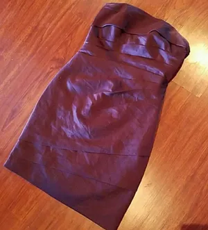 Strapless David's bridal bridesmaid formal dress thumbnail 1