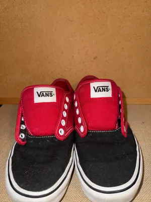 The VANS Checkerboard Red Black Low Top Lace Up Canvas Sneakers for men 7.5 thumbnail 6