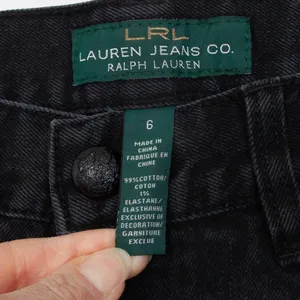Lauren Ralph Lauren Womens Black Classic Bootcut Denim Jean Size 6 Embellished‎ thumbnail 3