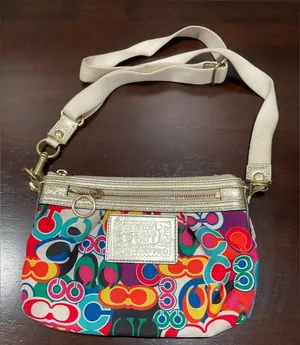 Coach Poppy Pop C‎ Glam Graffiti Crossbody Multi Colors thumbnail 1