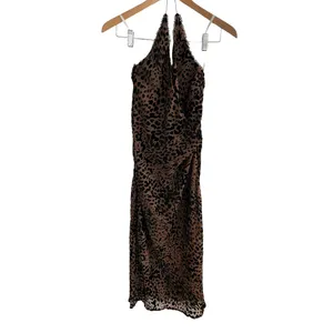 Foxiedox Cheetah Print Backless Halter Midi Dress XS thumbnail 4
