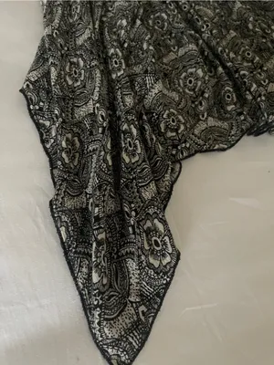 Abercrombie & Fitch Off-White & Black Paisley Handkerchief Hem Cami Top Size L thumbnail 7
