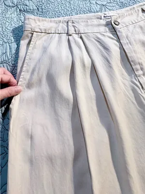 💥Reformation Mason Pleated Pants Ivory Tencel High Rise Wide Leg Sz 18🧡 thumbnail 8
