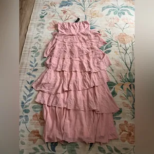Lulus Gorgeous Essence Blush Strapless Tiered Maxi Dress thumbnail 5