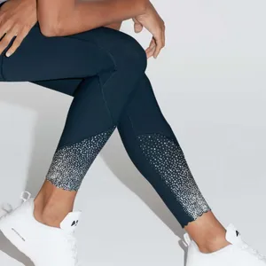 Lululemon XS Tight Stuff Navy Blue Reflective‎ Running Night Ankle Legging Gym thumbnail 1