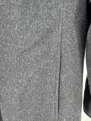 Anne Klein black dark Charcoal Gray Tailored Trench car Coat 100% wool winter thumbnail 7