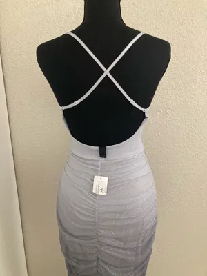 Ombré purple evening wedding guest dress thumbnail 4