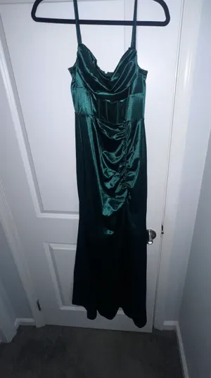 Revelry Satin Slit Long Prom Formal Gown Slip thumbnail 3