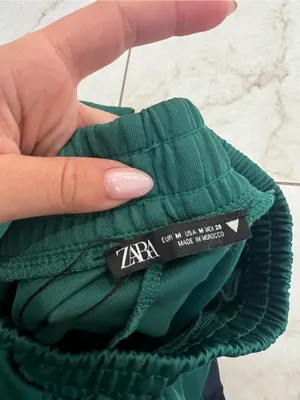Zara Emerald Green Wide Leg Track Pants Size Medium thumbnail 5
