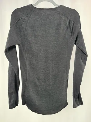 L.L. Bean Women's 100% Merino Wool Base Layer Long Sleeve Crewneck Top Charcoal thumbnail 2