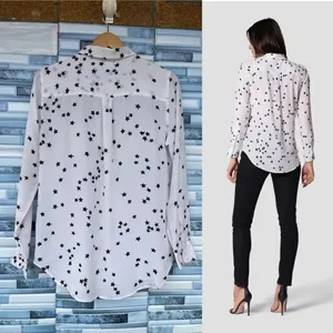 Equipment Star Print Long Sleeve Silk Blouse medium thumbnail 3