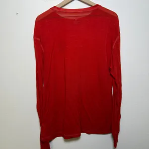 Free People Women Keep Rolling Shirt‎ XS Red Graphic Long Sleeve Logo Thumbhole thumbnail 12