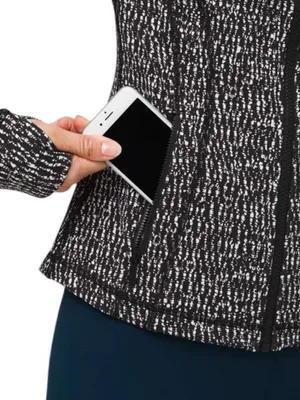 Lululemon Define Jacket Zip Front‎ Knotted Jacquard Black White Women’s size 6 thumbnail 4