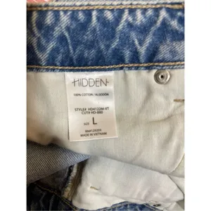 Hidden Women's High-Waisted Denim Destroyed Shorts Frayed Hem Size Large New wit thumbnail 7