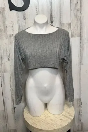 Akira gray crop top thumbnail 1