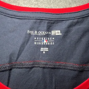 5TH & OCEAN NWT Women’s T-Shirt Striped Sleeves Blue Red XL thumbnail 3