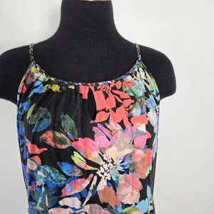 Lucy & Laurel Floral Maxi Dress Watercolor Sleeveless Vacation Braided XL thumbnail 3