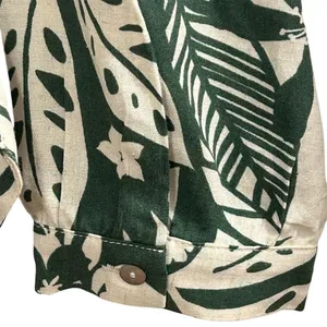 Stile Collection Women's Floral Wrap Blouse Green‎ V-Neck Long Sleeve S thumbnail 3