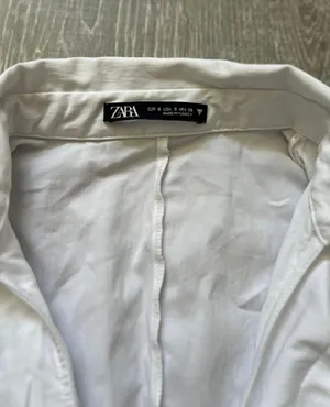 ZARA Front Toe White Button Up Dress thumbnail 11