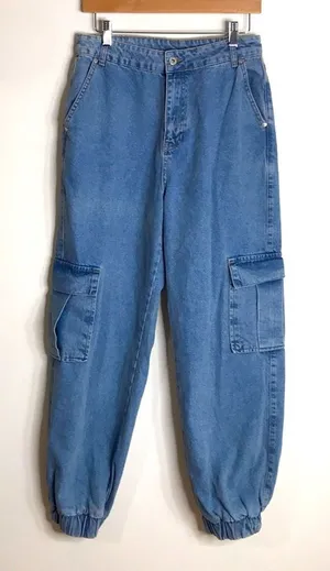 Ragged priest ladies oversized 100% cotton cargo‎ jogger denim jeans size 30 thumbnail 1