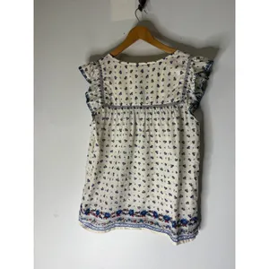 New J.Crew Point Sur Flutter-sleeve Peasant Top‎ in Cotton Voile Size large tall thumbnail 2
