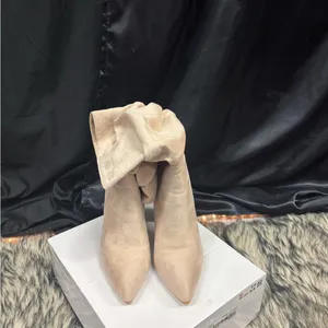 Chic Beige‎ Women's Heeled Boots Tan Size 8 thumbnail 7