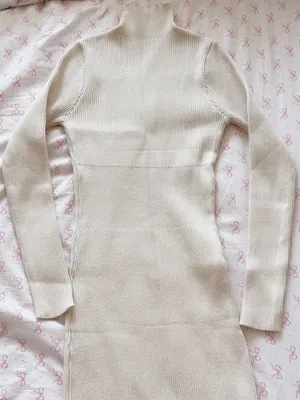 cream long sleeve turtleneck maxi dress size xs thumbnail 7