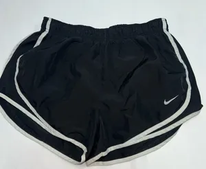 Nike Dri Fit Tempo Shorts Womens Medium Black White Trim Brief Lined Running C thumbnail 1