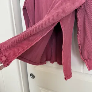 Free People Asher Thermal Oversized Shirt Stolen Kiss Maroon Red thumbnail 8