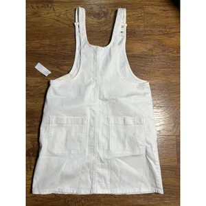 American Eagle NWT Size Large Skirtall Overalls Dress White Pockets Summer thumbnail 3