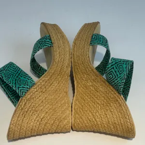 Sbicca Vintage Collection Kelli Turquoise‎ Geometric Espadrille Wedge Sandals 9 thumbnail 6