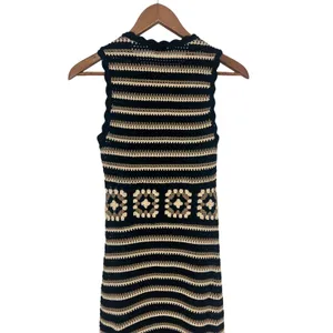 Rails Coco Crochet Knit Midi Dress Black Cream Brown‎ XS thumbnail 10