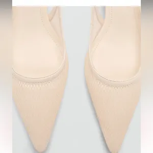 Mango NWT HEELED MESH SHOES WHITE FALL FORMAL PARTY $77 thumbnail 4