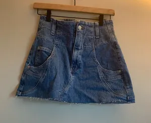 We The Free Blue Denim Mini Skirt Women Bottoms 26 Fall Boho Casual School thumbnail 1