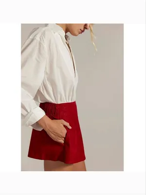 FREE PEOPLE NWT Paradise Found Suede Skort / Rhythmic Red thumbnail 3