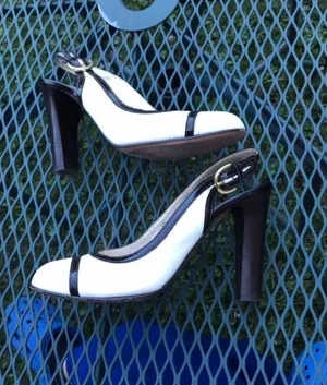 Coach Cecilia High Heels Slingback Leather Point toe block stacks chunky block rockabilly retro preppy pinup Pumps Stilettos Sandals coastal coquette vintage breathable Pumps Heels thumbnail 2