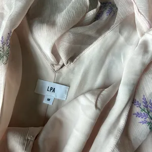 NWT LPA The Label Revolve Pink Ruffle Lavender‎ Floral Maxi Dress Size Medium thumbnail 8