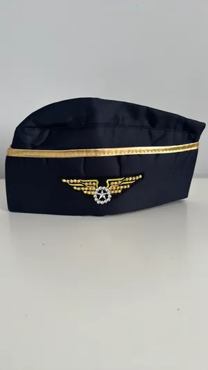 Costume airline flight attendant/stewardess hat. With added rhinestones. One size thumbnail 3
